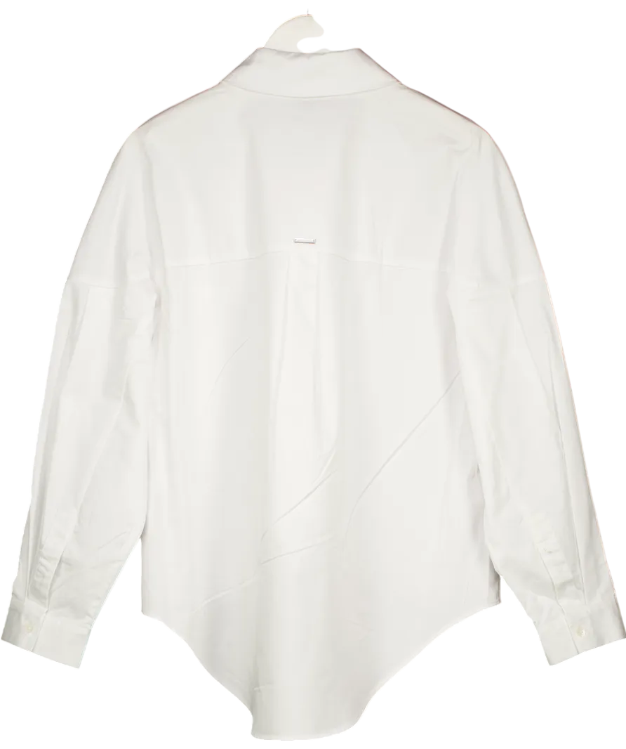 AllSaints White Toria Dipped Hem Shirt UK 10