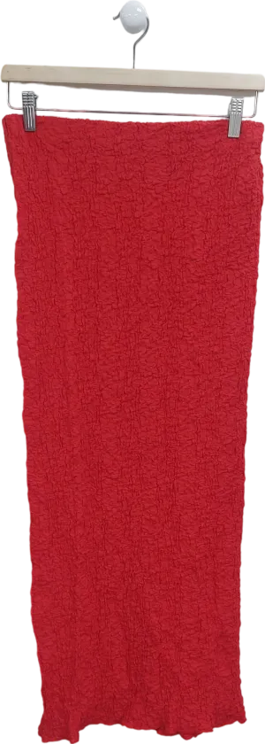 ASOS Red Crinkle Maxi Skirt UK S