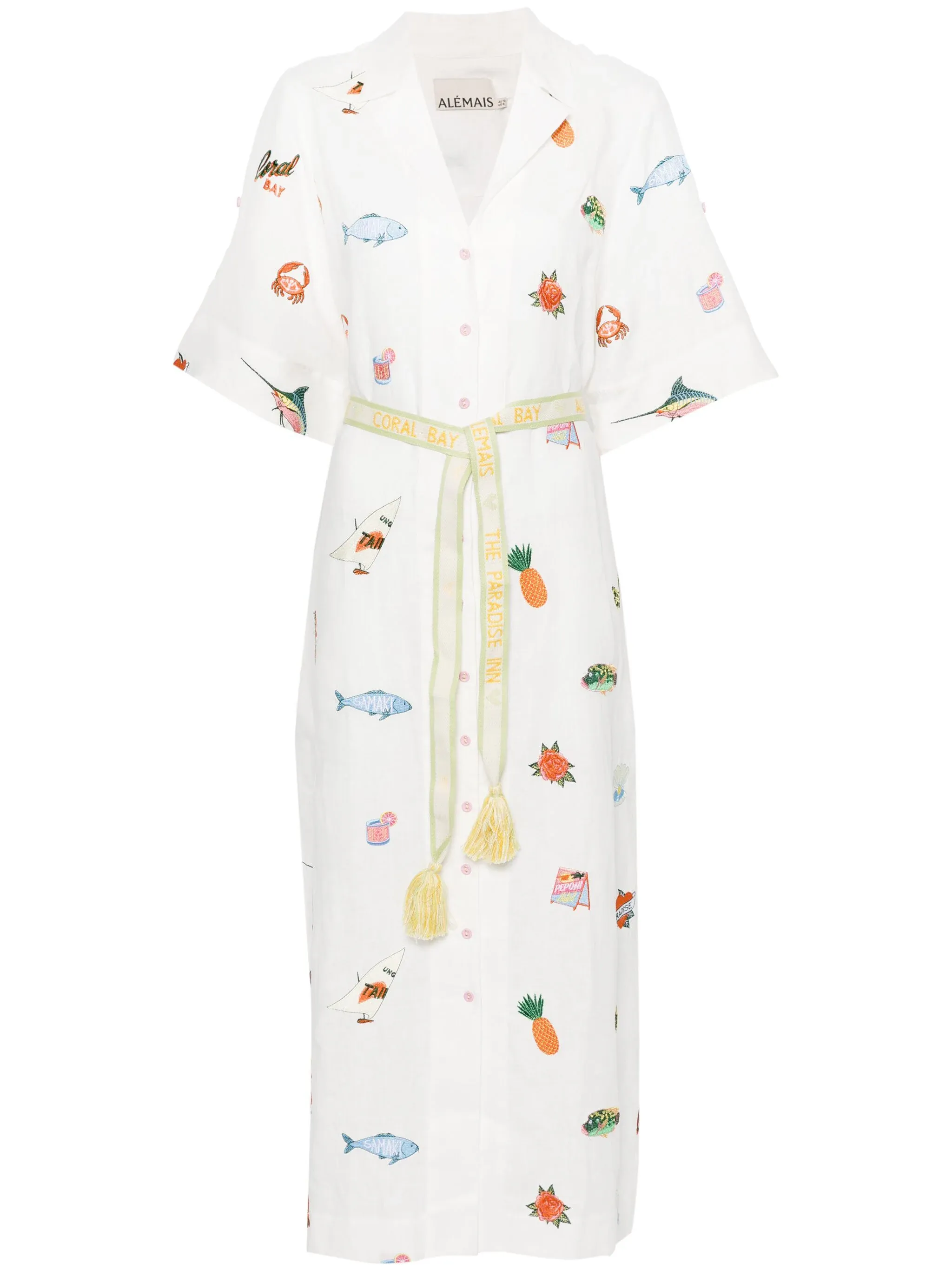 Blue Marlin Embroidered Dress