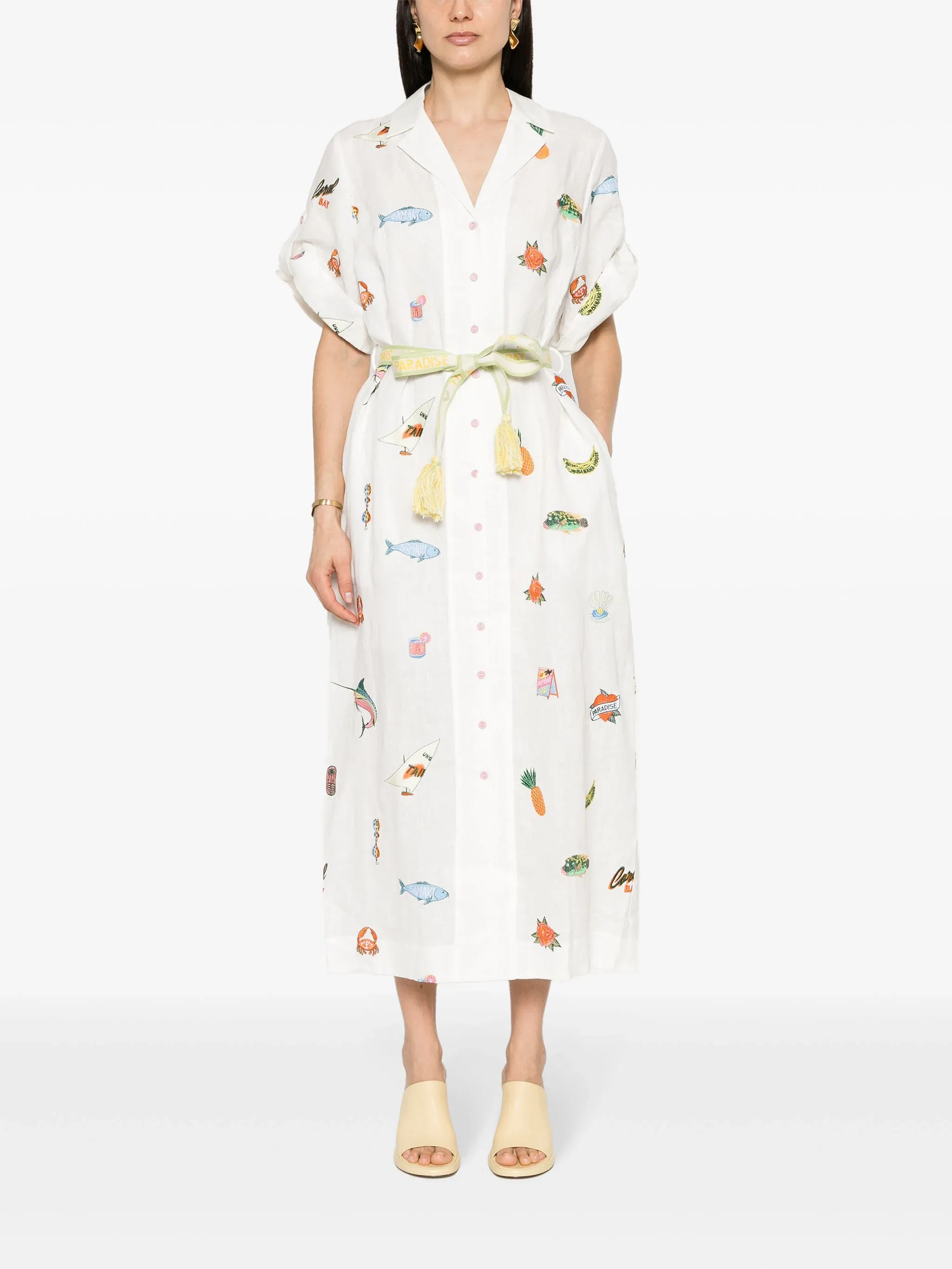 Blue Marlin Embroidered Dress