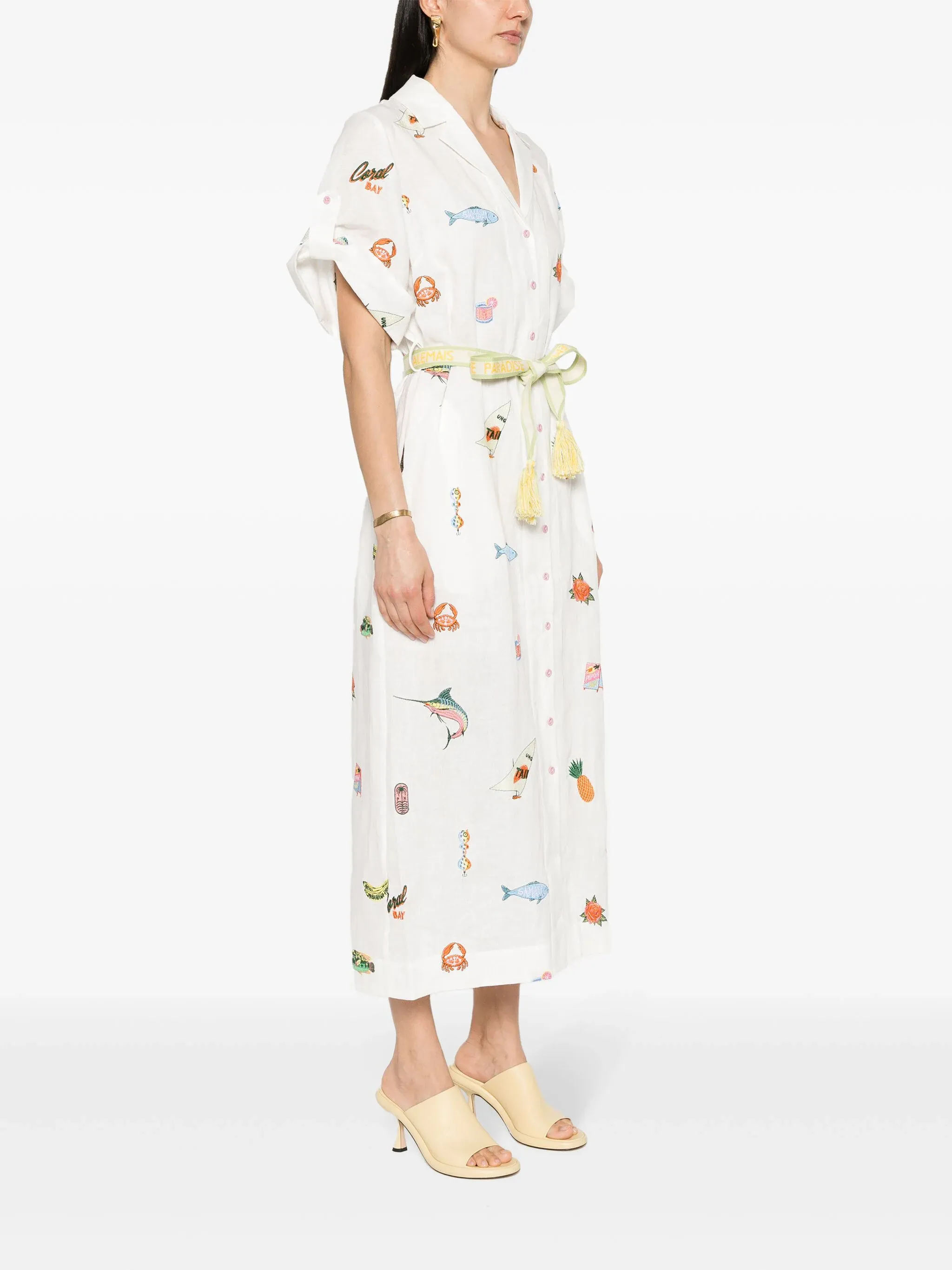 Blue Marlin Embroidered Dress