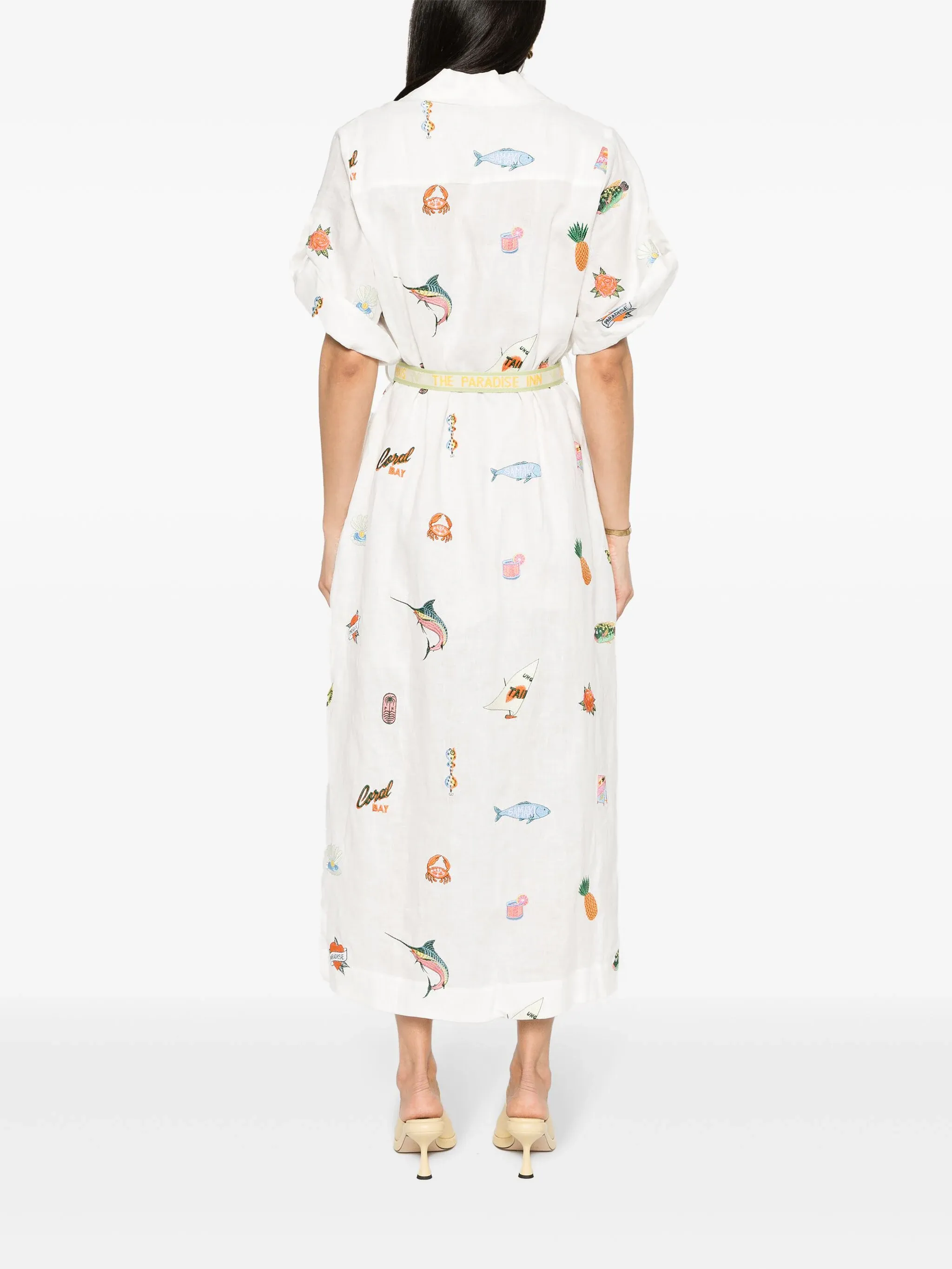 Blue Marlin Embroidered Dress