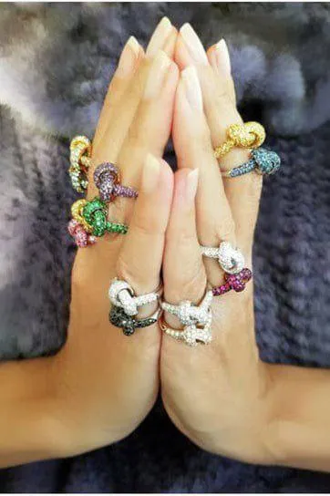 Blue Sapphire Love Knot Ring