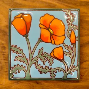 California Poppy 6" x 6" Tile