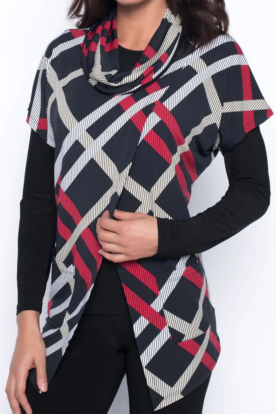 Frank Lyman Top 193694 Black/Red/Beige