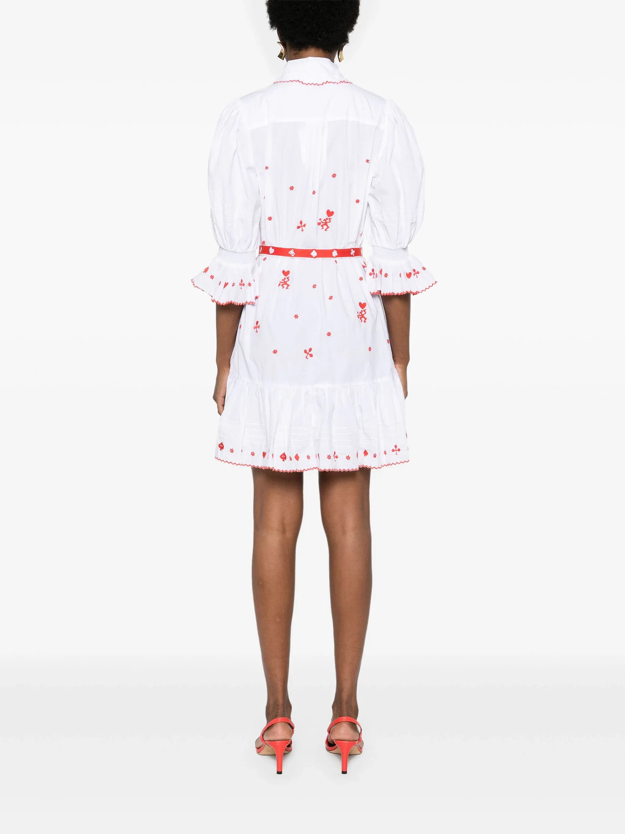 Hearts Embroidered Mini Dress