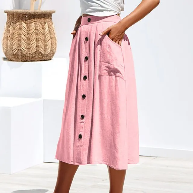High Waist Pure Color Skirts