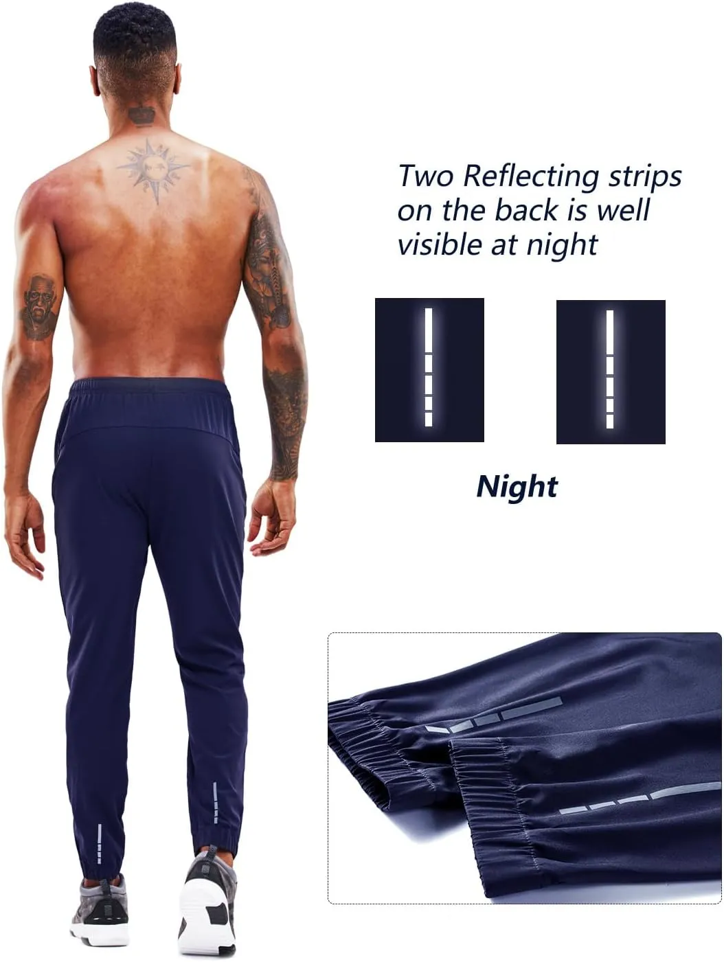 Men's Sweatpants Athletic Jogging Pants Sport Joggers Trousers for Workout,Gym,Running,Training with Zipper Pockets