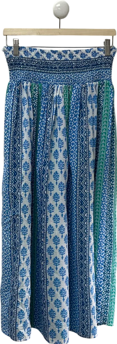 Primark Vintage Style Green And Blue Maxi Skirt UK 14