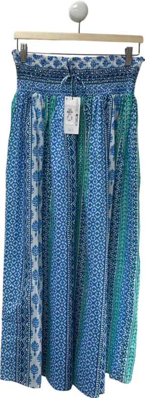 Primark Vintage Style Green And Blue Maxi Skirt UK 14