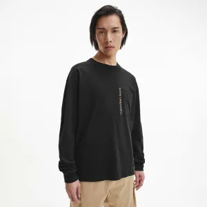 Seasonal Institutional Pocket Long Sleeve Cotton T-shirt -Black