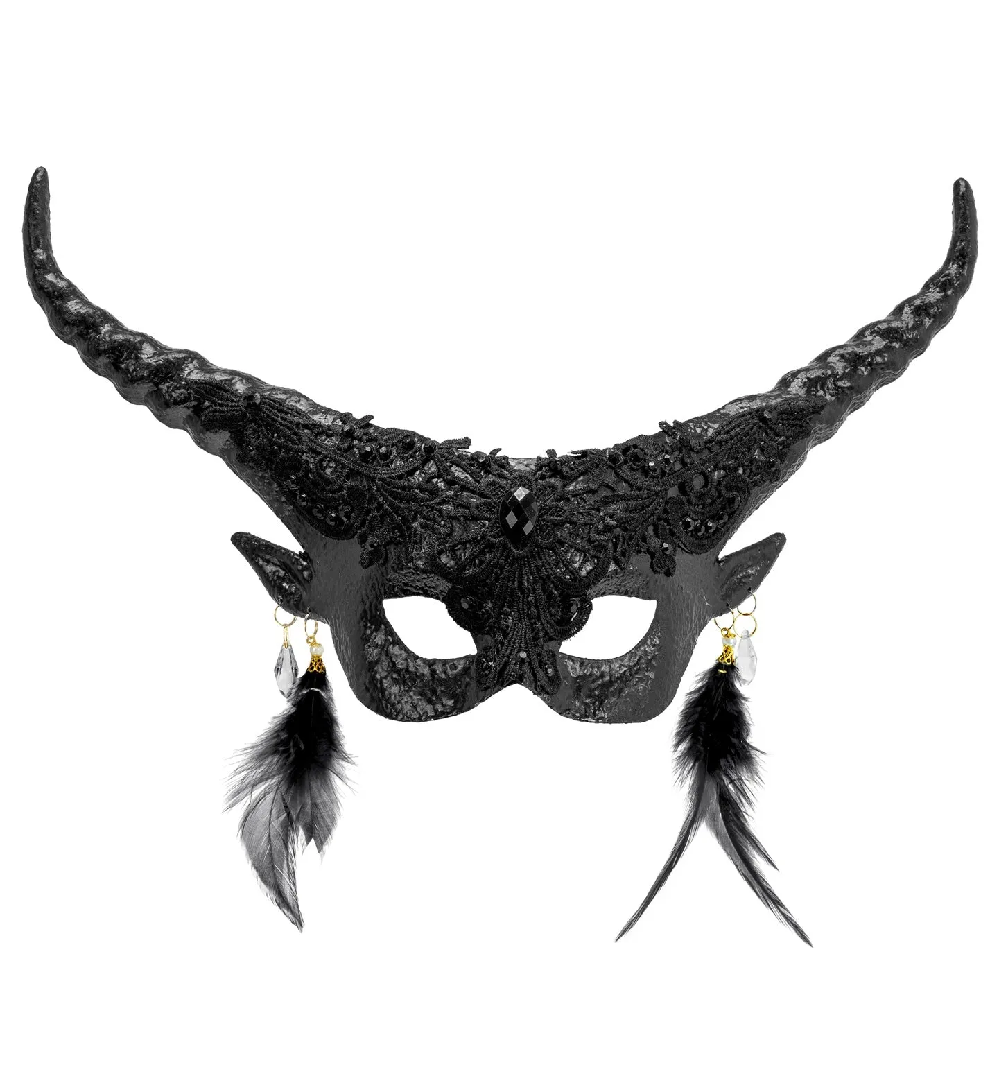Theatrical Black Devil Horns Eyemask